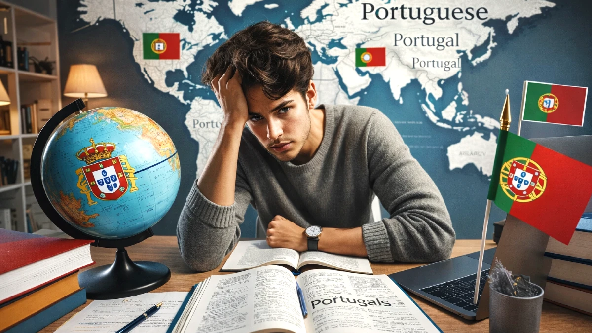jeune apprenant le portugais
