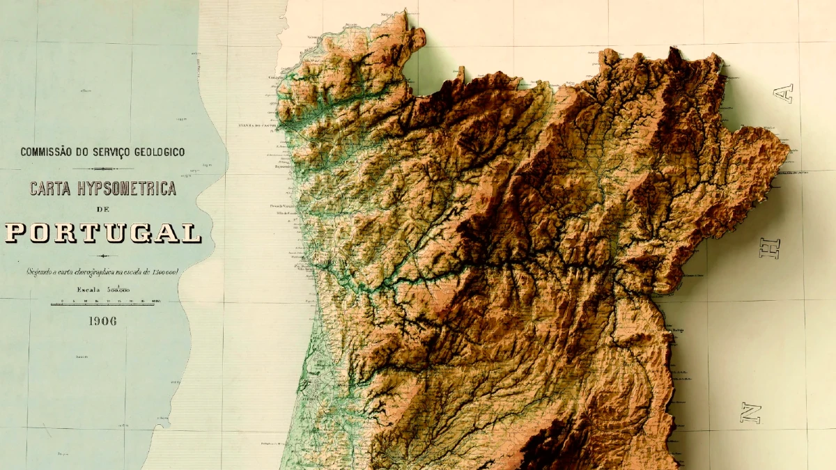 carte du portugal 3d