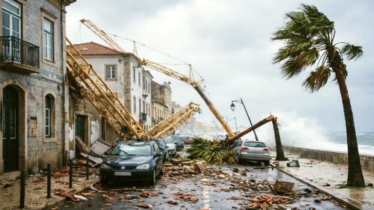 degats tempete kristin au centre du portugal
