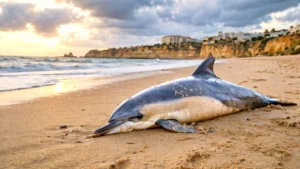 Dauphin échoué au coucher en algarve