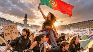 Occupation solidaire sous le drapeau portugais