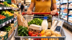 Panier de courses portugais au supermarché